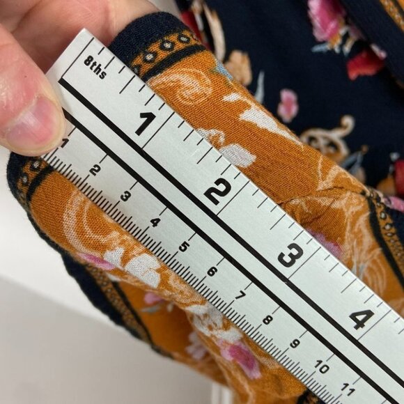 Target Xhilaration Bohemian Floral V-Neck Romper Printed Size Small Blue Orange - Picture 9 of 13